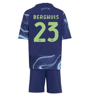 Ajax Steven Berghuis #23 Udebanesæt Børn 2025-26 Kort ærmer (+ korte bukser)